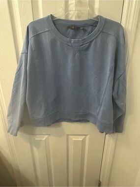 Danskin Blue acid washed cropped Crewneck Sweatshirt